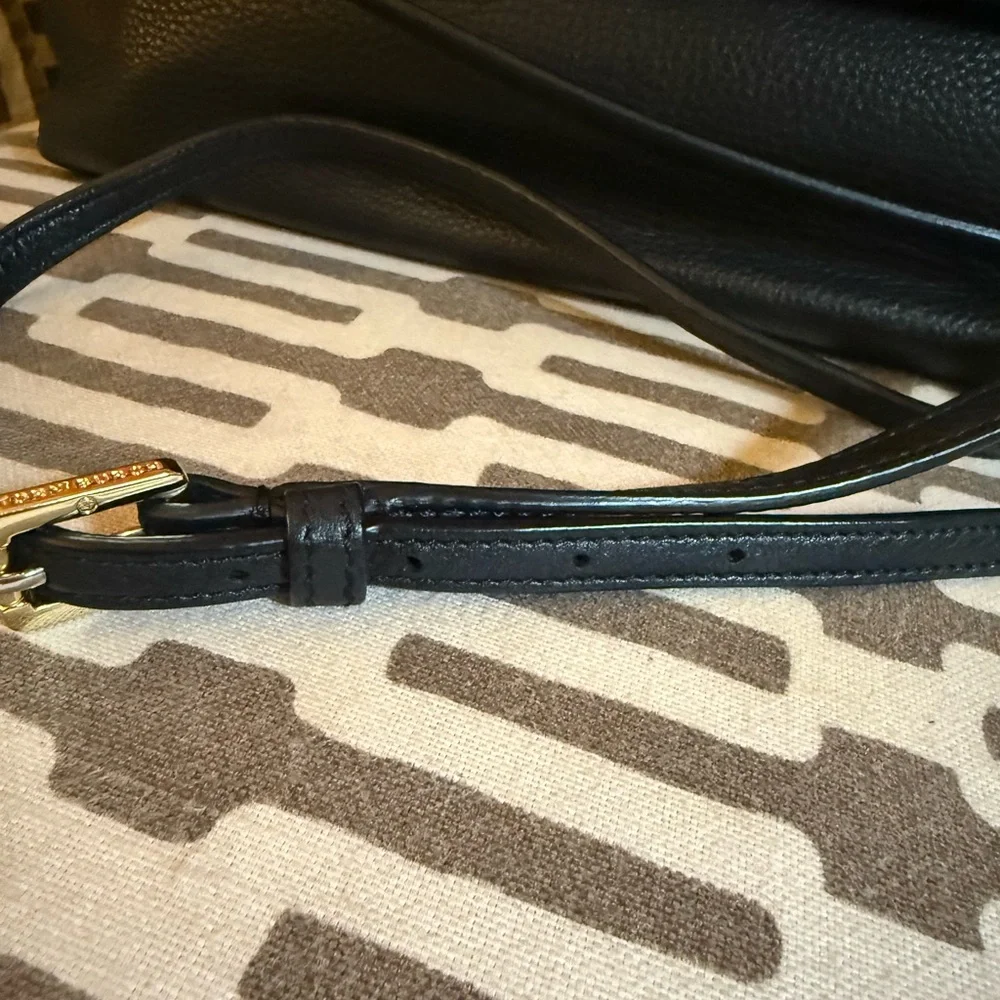 Tory Burch Black Pebbled Leather Crossbody Bag with Gold Hardware - Picture 10 of 16